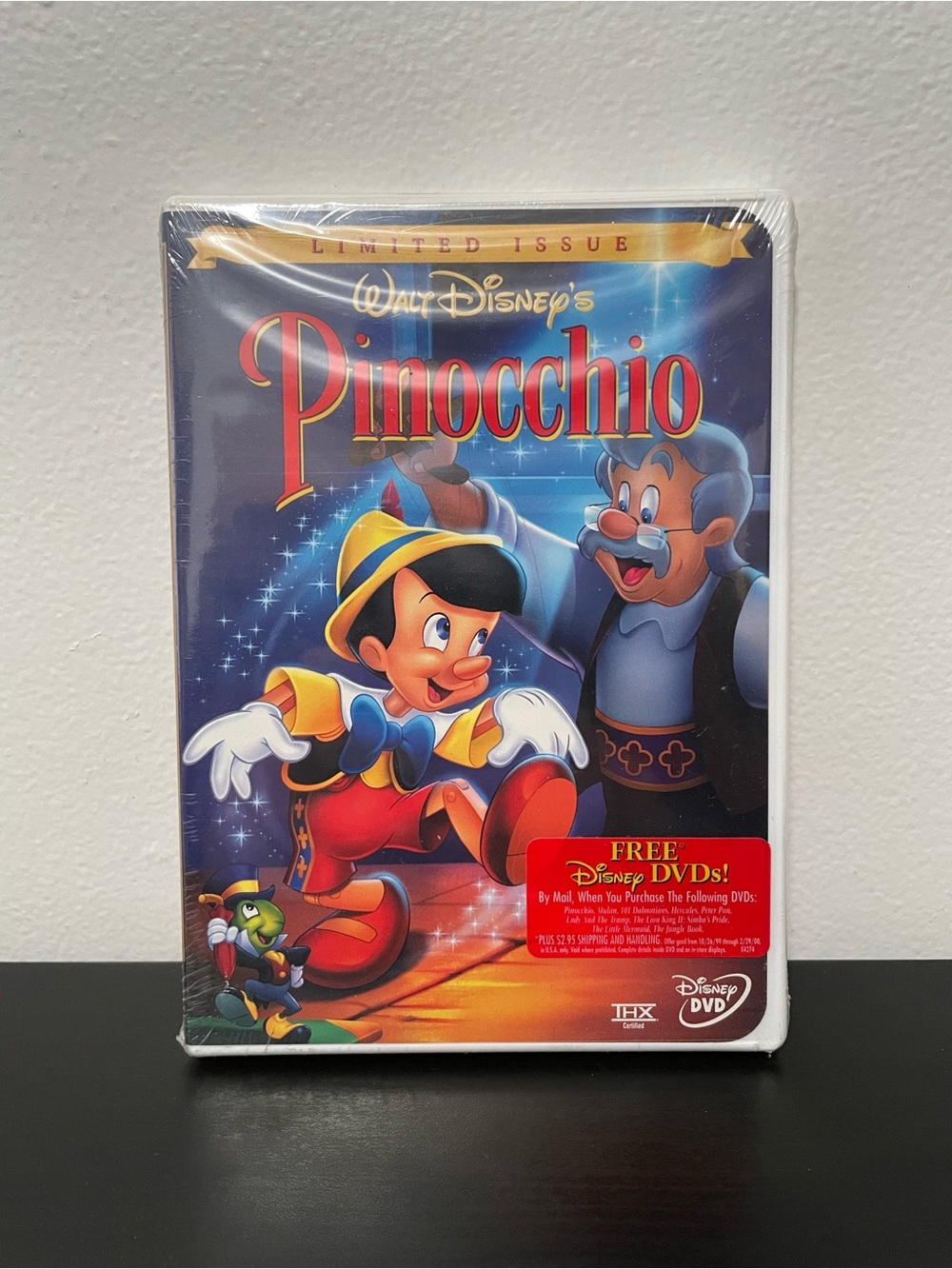 Pinocchio DVD NEW SEALED Limited Issue Disney Animated Movie 1999